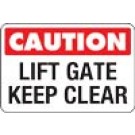 Caution Lift Gate Keep Clear Truck Decal