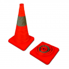 18" Orange Collapsible Cone with Reflective Stripe