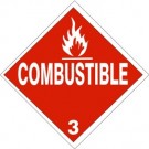 D.O.T. Combustible Class 3 Placard