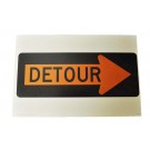 Temporary Detour with Right Arrow Sign