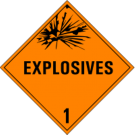 D.O.T. Explosives Class 1 Placard