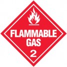 D.O.T. Flammable Gas Class 2 Placard