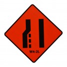 W4-2L Left Lane Ends Roll-Up Sign