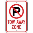 No Parking Tow Away Zone Symbol Sign