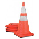 28" Orange Collapsible Cone with Reflective Stripes 