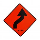 W1-4R Reverse Curve Right Roll-Up Sign
