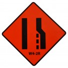 W4-2R Right Lane Ends Roll-Up Sign