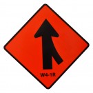 W4-1R Right Merge Roll-Up Sign
