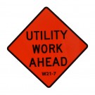 W21-7 Utility Work Ahead Roll-Up Sign